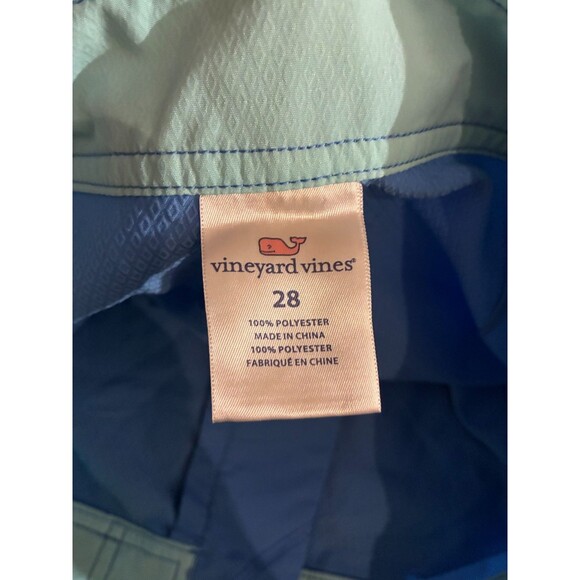 Vineyard Vines Men's Board Swim Shorts Blue Solid Size 28 Tie Front - Picture 6 of 7
